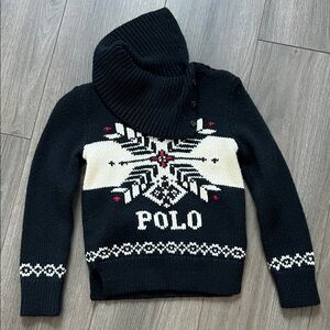Polo by Ralph Lauren Black and Cream Sweater